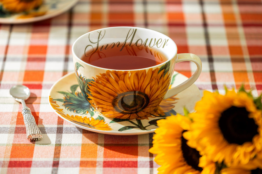 Sunflower Fine Porcelain Breakfast Jumbo Cup and Saucer