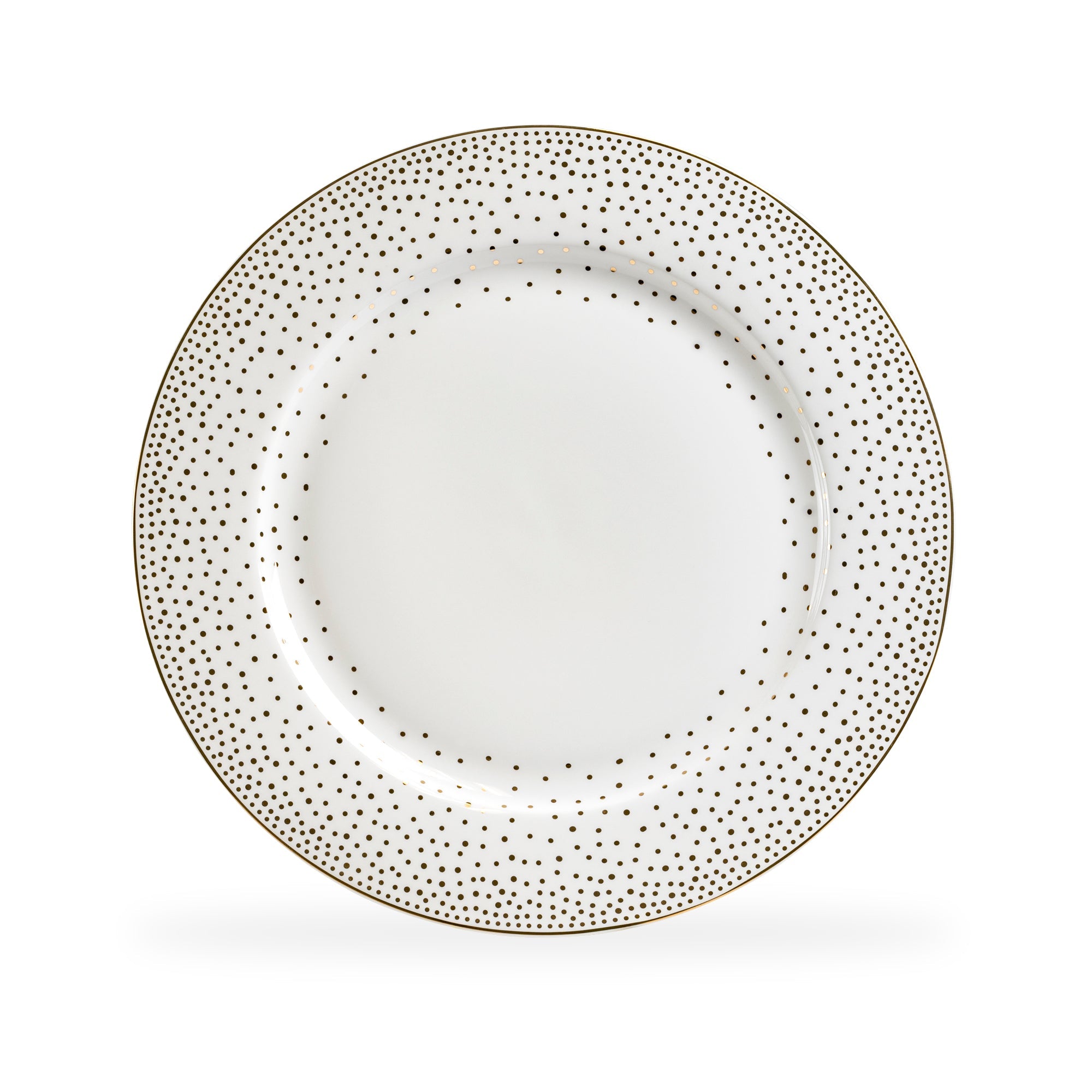 Gold Dots White Bone China Dessert/Dinner Plate