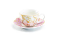 Pink Gold Scroll Fine Porcelain Cup and Saucer