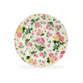8" Cream Cottage Rose Chintz Fine Porcelain Dessert Plate with Gold Rim Set of 4