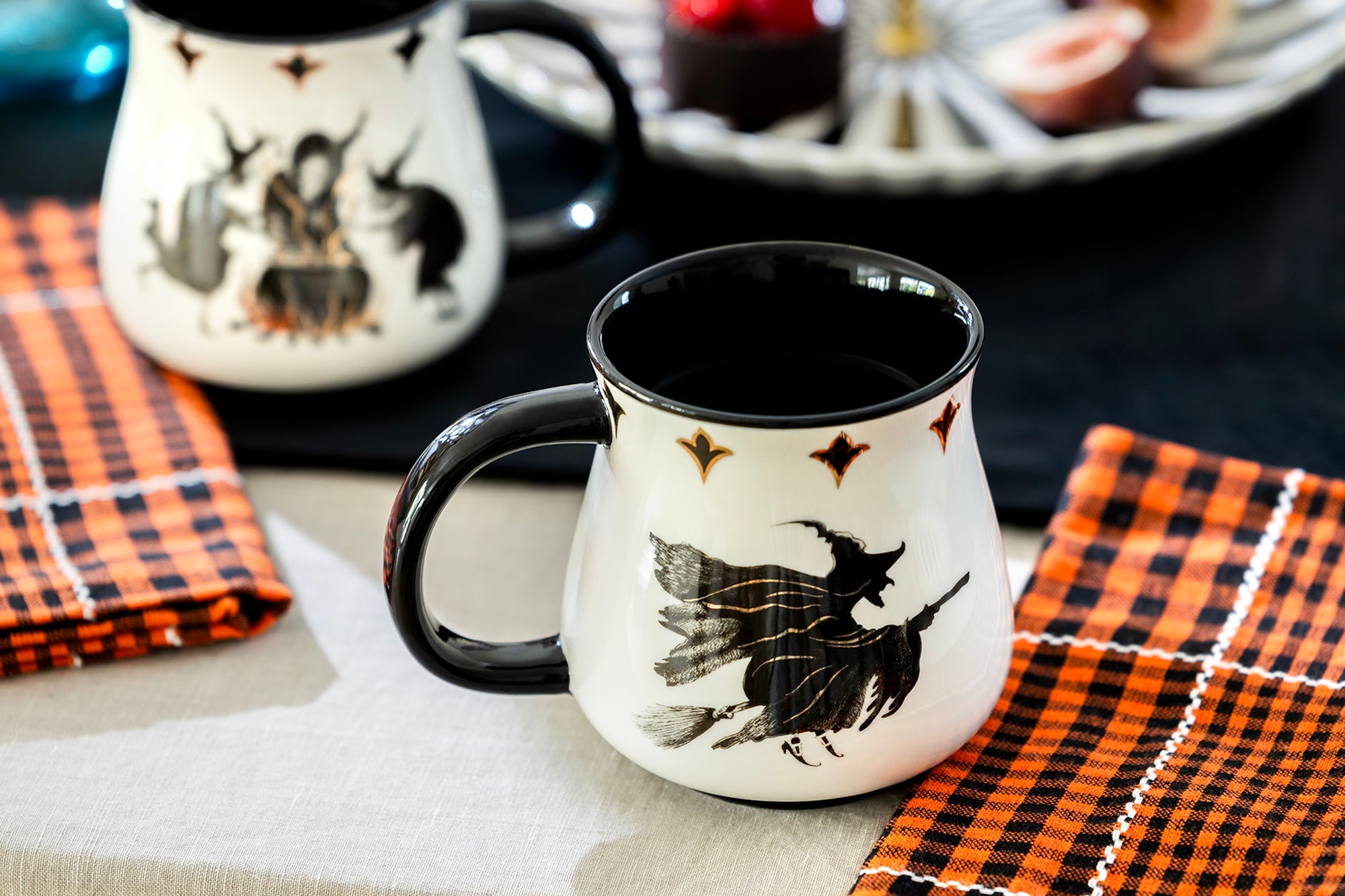 Halloween Witches Brew Mug with Flying Witch on the back