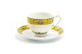 Yellow Dynasty Fine Porcelain Tea Cup and Saucer