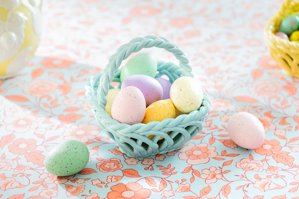 Hand Woven Easter Small Basket - Blue