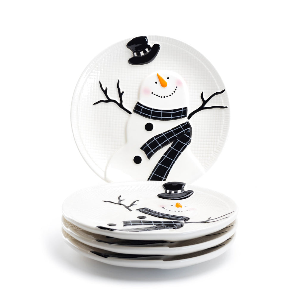 Happy Snowman Dessert/Salad Plate