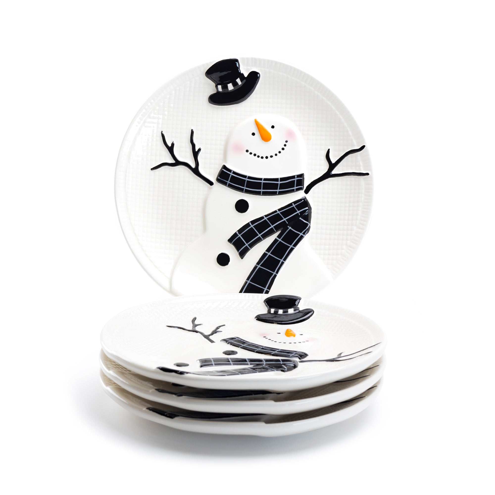 Happy Snowman Dessert/Salad Plate