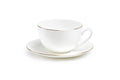 Gold Rim Blanc Bone China Cup and Saucer