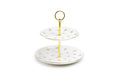 Satin Shelley Rose Bud Fine Porcelain 2-Tier Server
