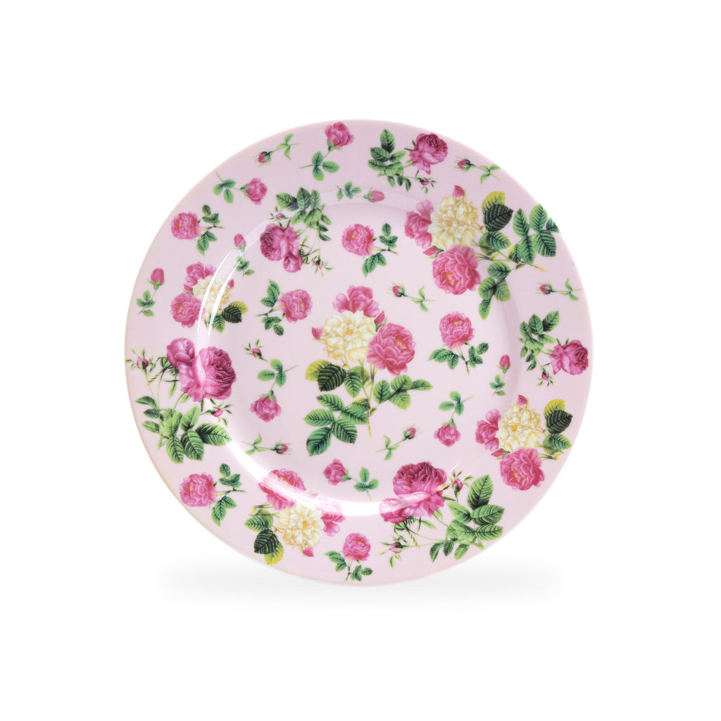 Pink Cottage Rose Chintz Fine Porcelain Dessert/Dinner Plate