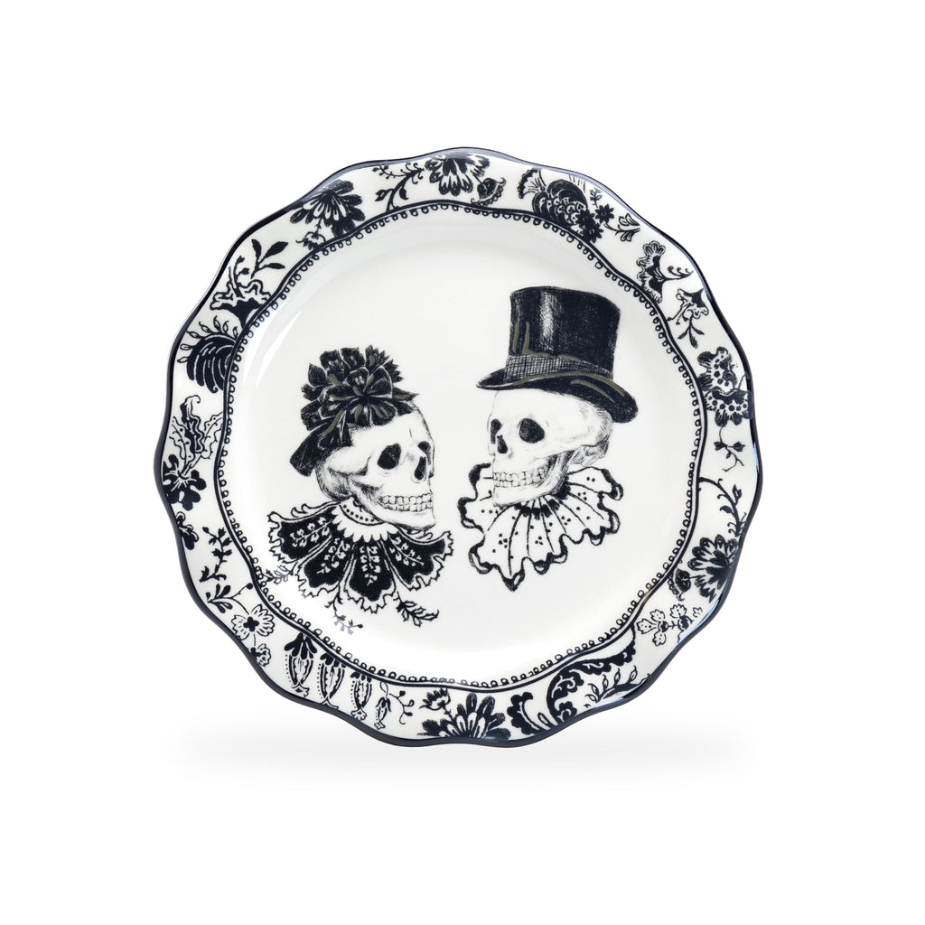 Halloween Victorian Skulls Dessert / Salad Plate - CLEARANCE