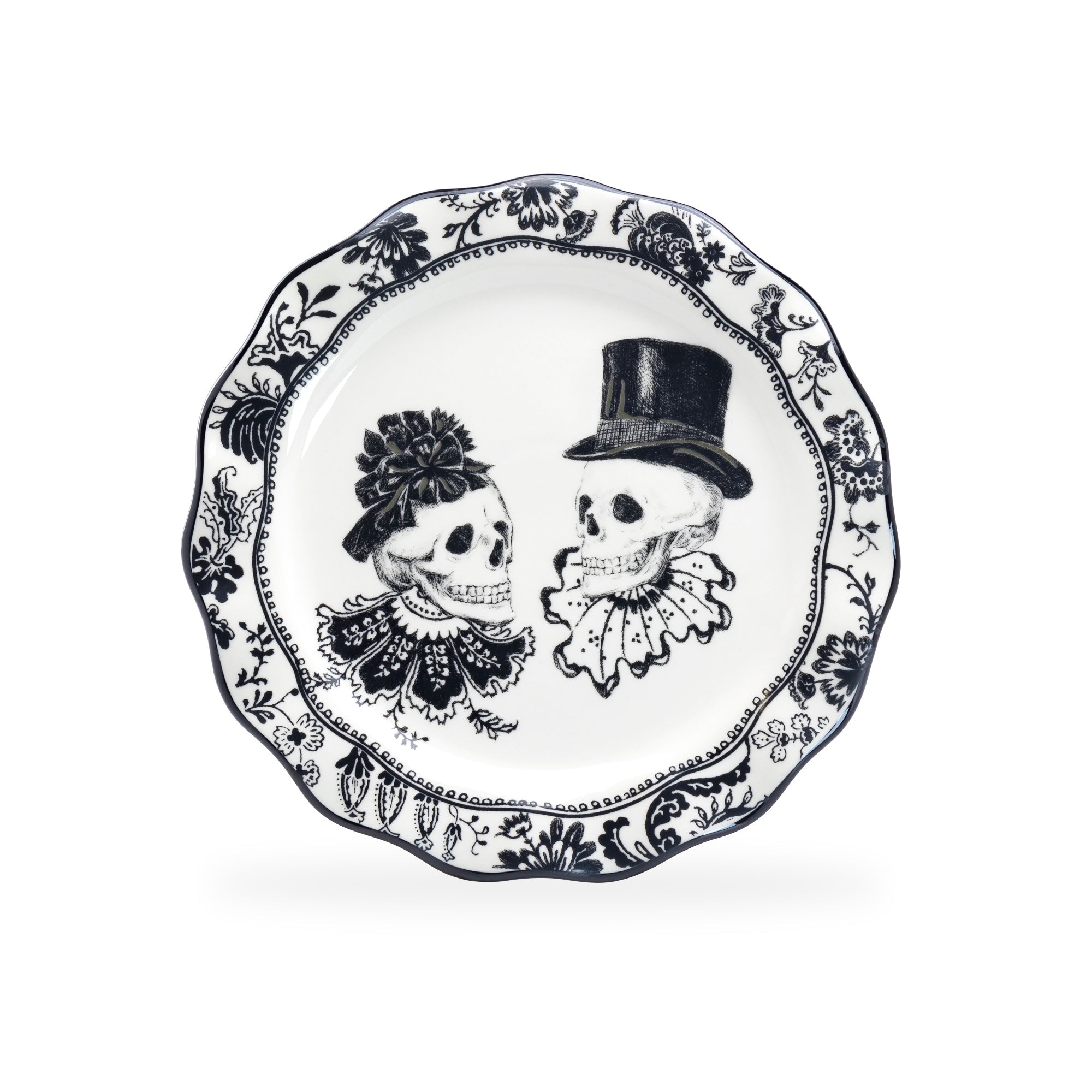 Halloween Victorian Skulls Dessert/Dinner Plate