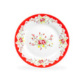 Rose with Red Accent Fine Porcelain Dessert Plate