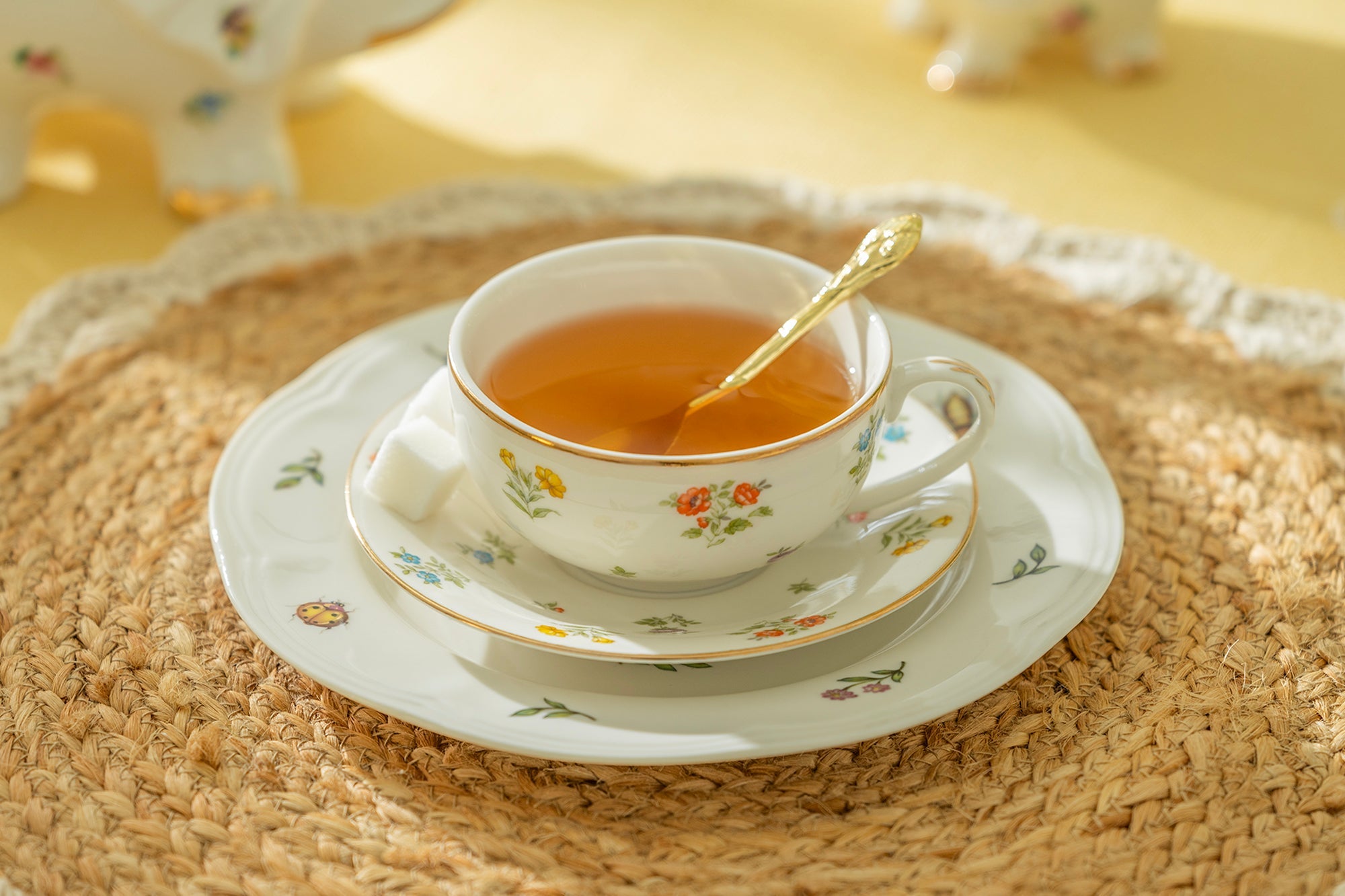 Summer Garden Elephant Fine Porcelain Tea Set