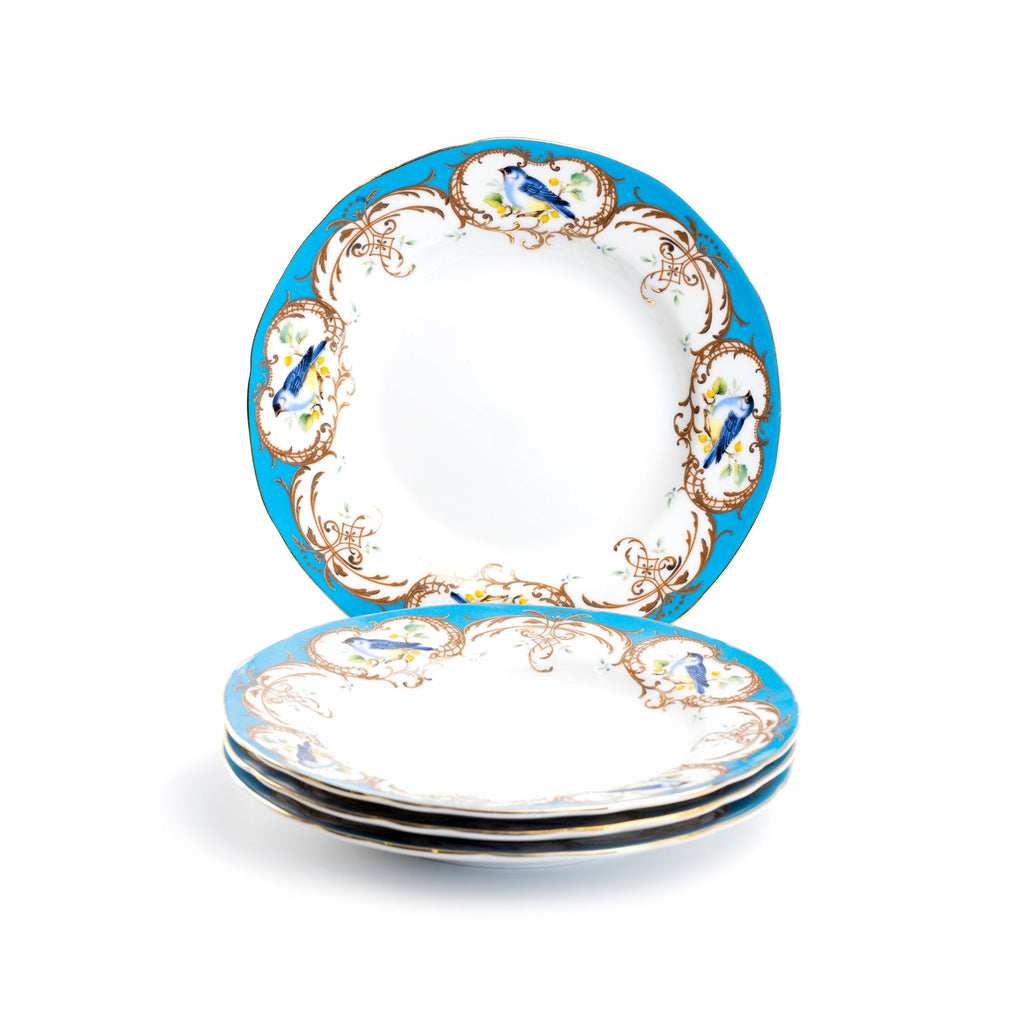 7.5" Finch Blue Fine Porcelain Dessert Plate