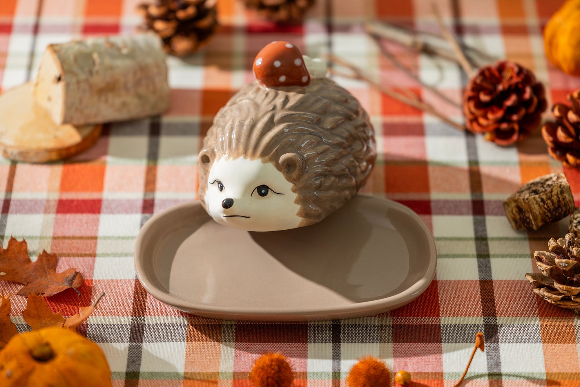 Brown Hedgehog Butter Dish