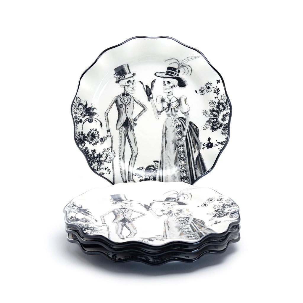 Halloween Victorian Skeletons Dessert/Dinner Plate