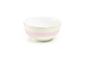 Pink Stripe with Gold Dots Fine Porcelain Bowl