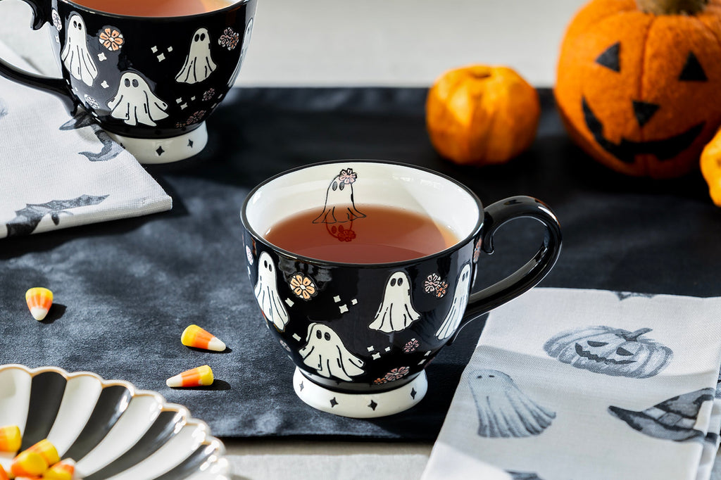 Spooky Ghosts Black Latte Mug - CLEARANCE