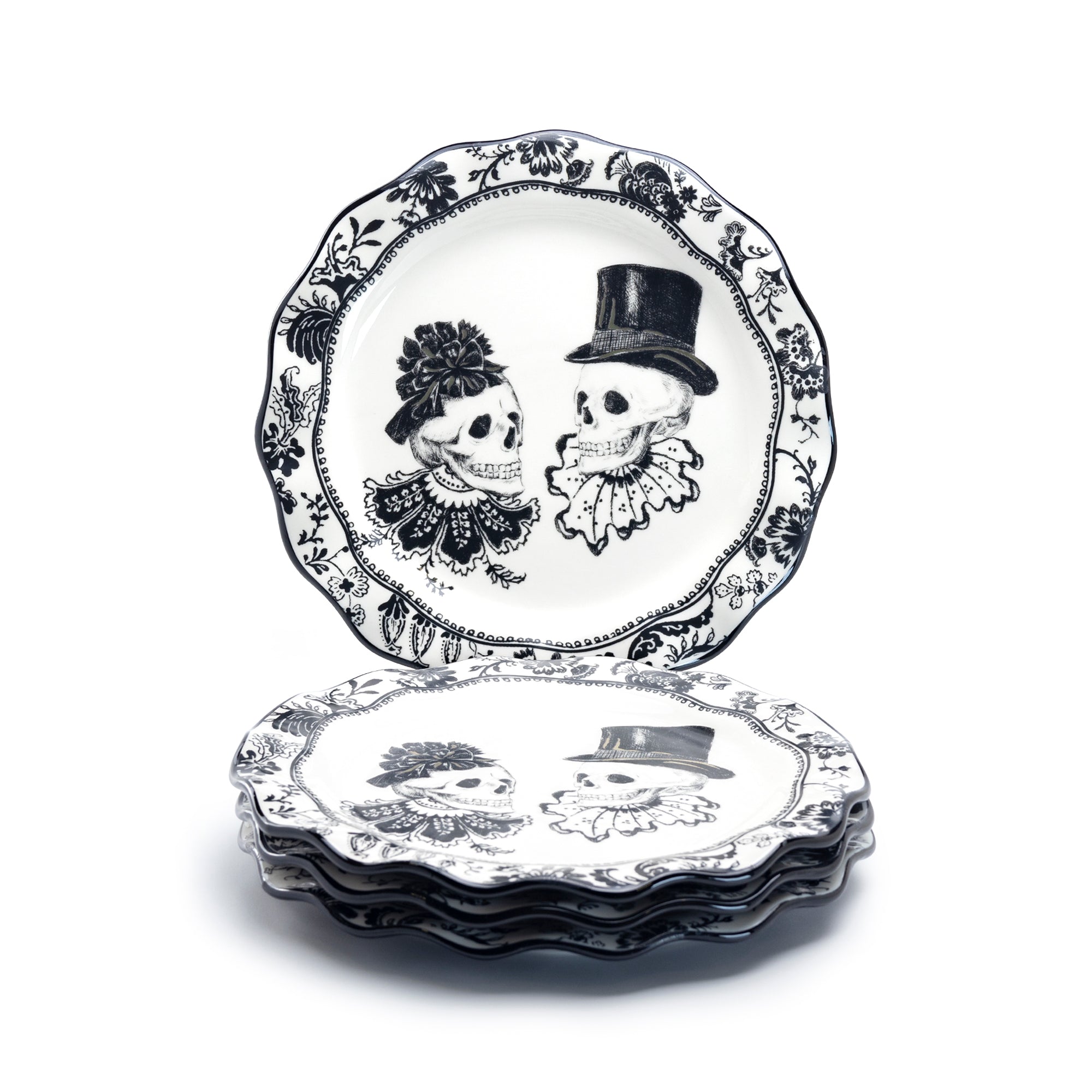 Halloween Victorian Skulls Dessert/Dinner Plate