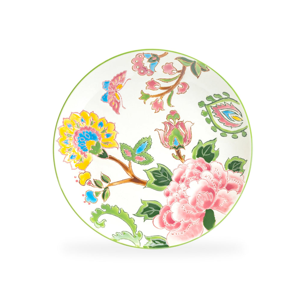 8.25" Pink Peony Hand Crafted and Painted Dessert/Salad Plate