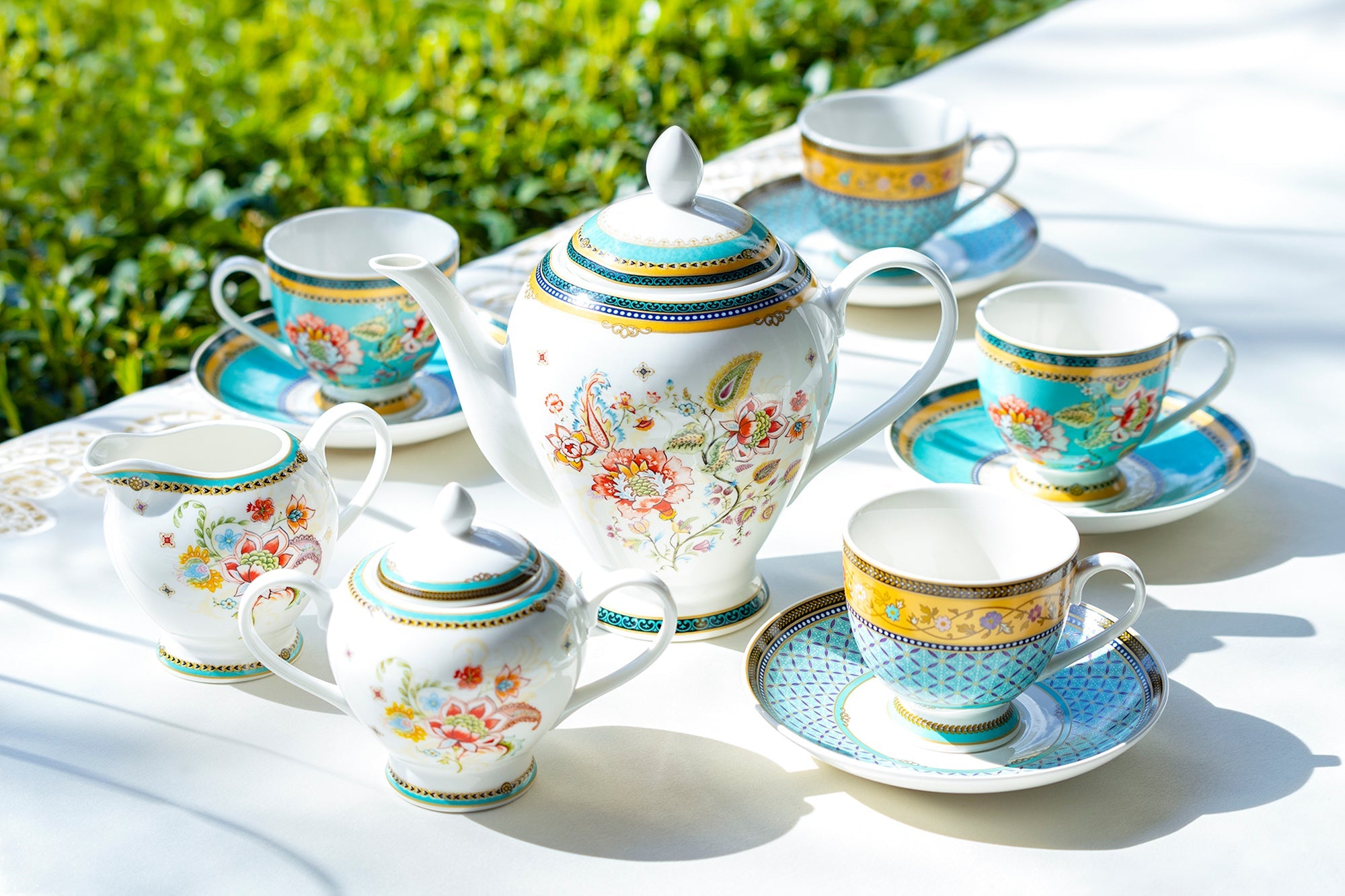 Emperor's Garden Fine Porcelain Tea Set