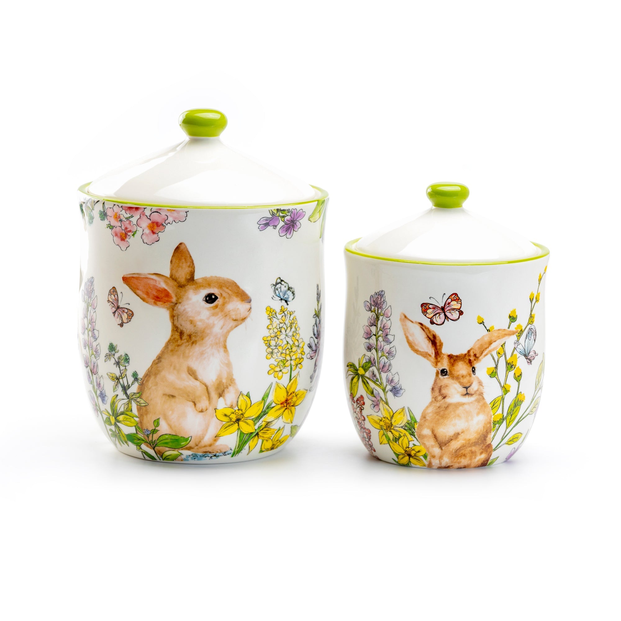 Spring Garden Bunny Canisters