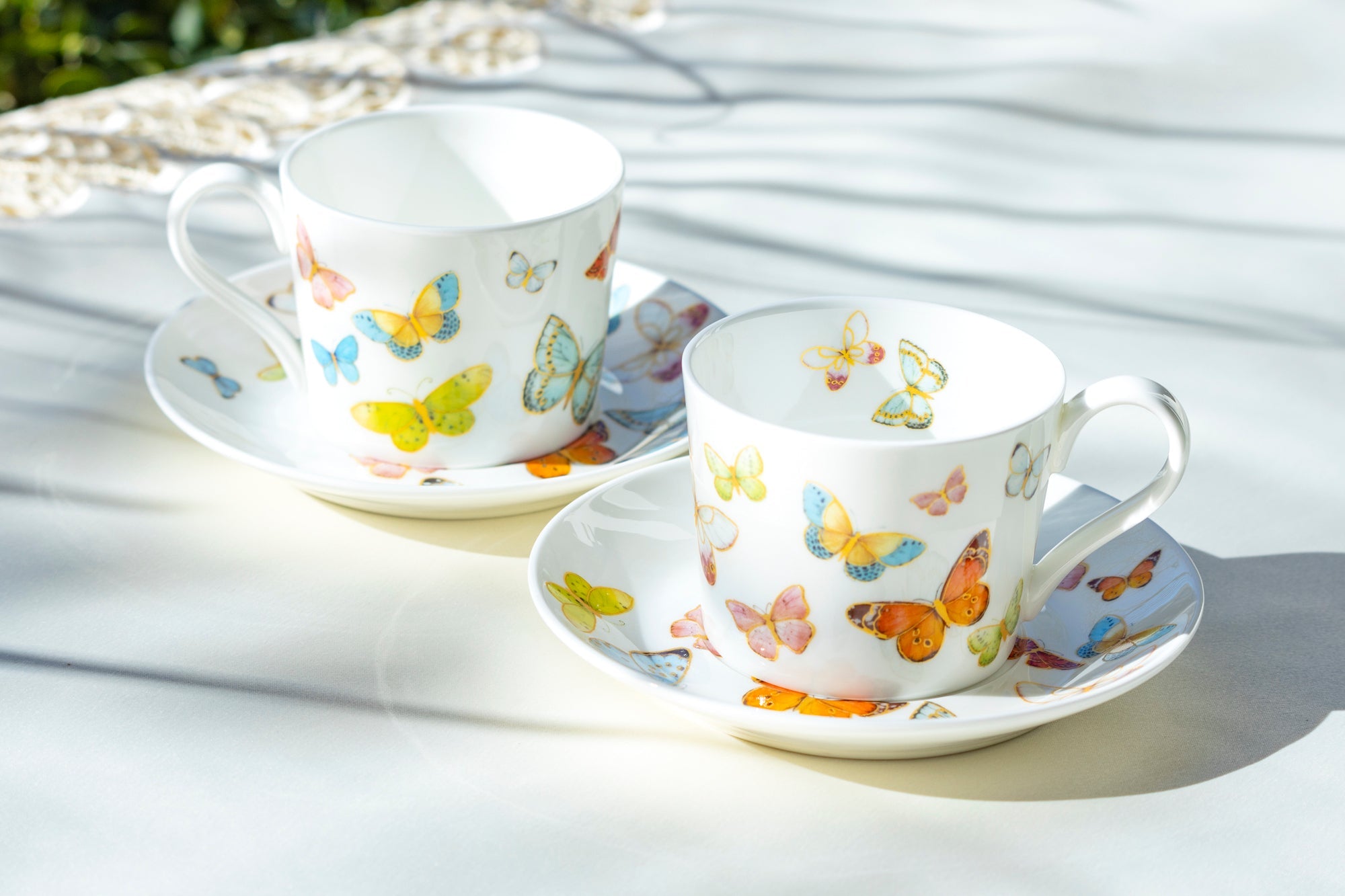 7.5" Spring Butterfly Bone China Dessert Plate