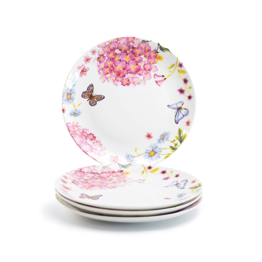 Hydrangea with Butterflies Fine Porcelain Dessert/Dinner Plate