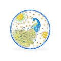 8.25" Blue Peacock Hand Crafted and Painted Dessert/Salad Plate