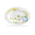 16" Fall Pumpkins Scallop Serving Platter