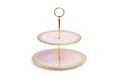 Pink Floral Toile Fine Porcelain 2-Tier Server