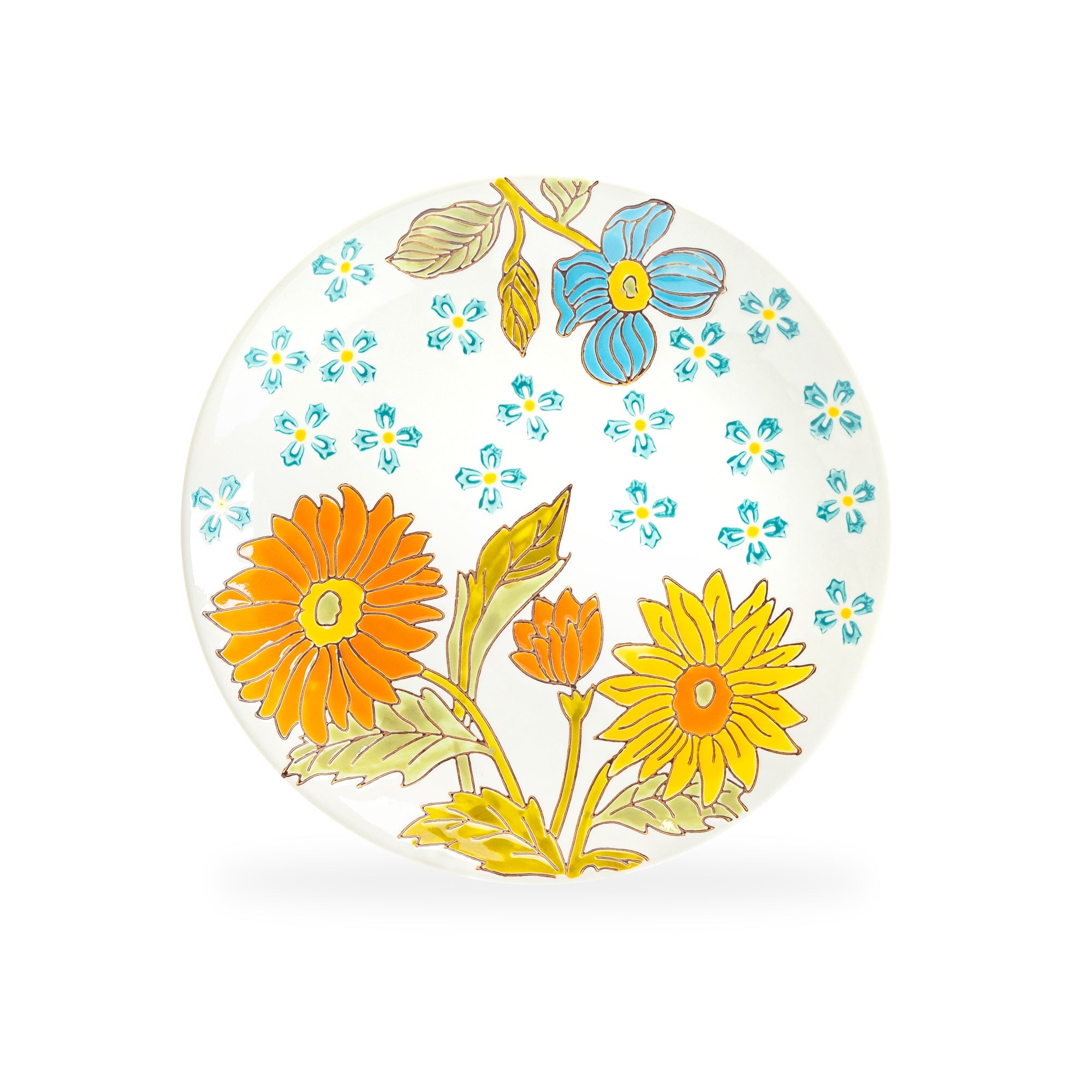 8" Daisy Hand Crafted and Painted Dessert/Salad Plate