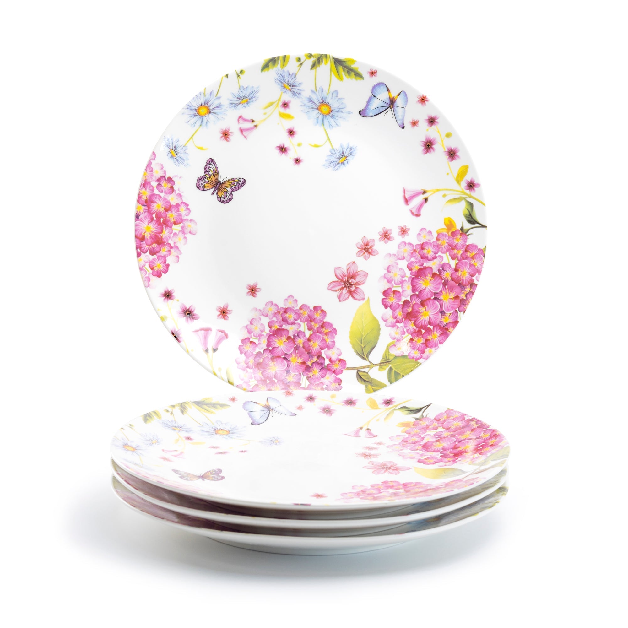 Hydrangea with Butterflies Fine Porcelain Dessert/Dinner Plate