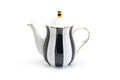 Black and White Scallop Fine Porcelain Teapot - CLEARANCE