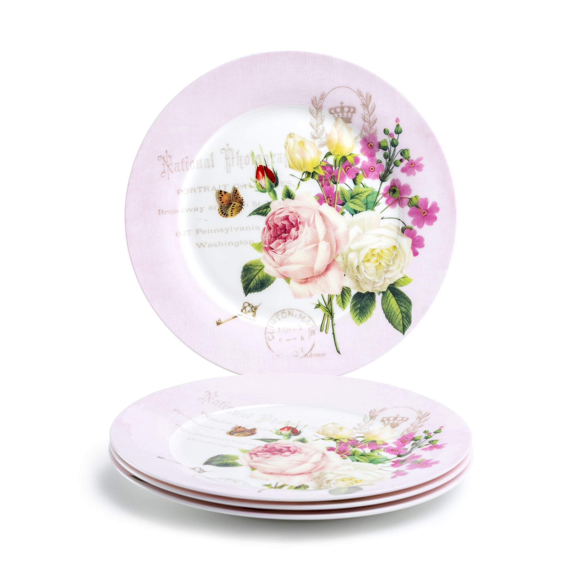 Liz's Rose Garden Bone China Dessert/Dinner Plate