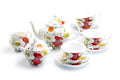 Poppy Field Bone China 11-Piece Tea Set
