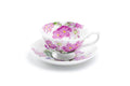 Pink Zinnia Bone China Tea Cup and Saucer