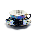 Ouija Board Black Gold Luster Tea Cup and Saucer
