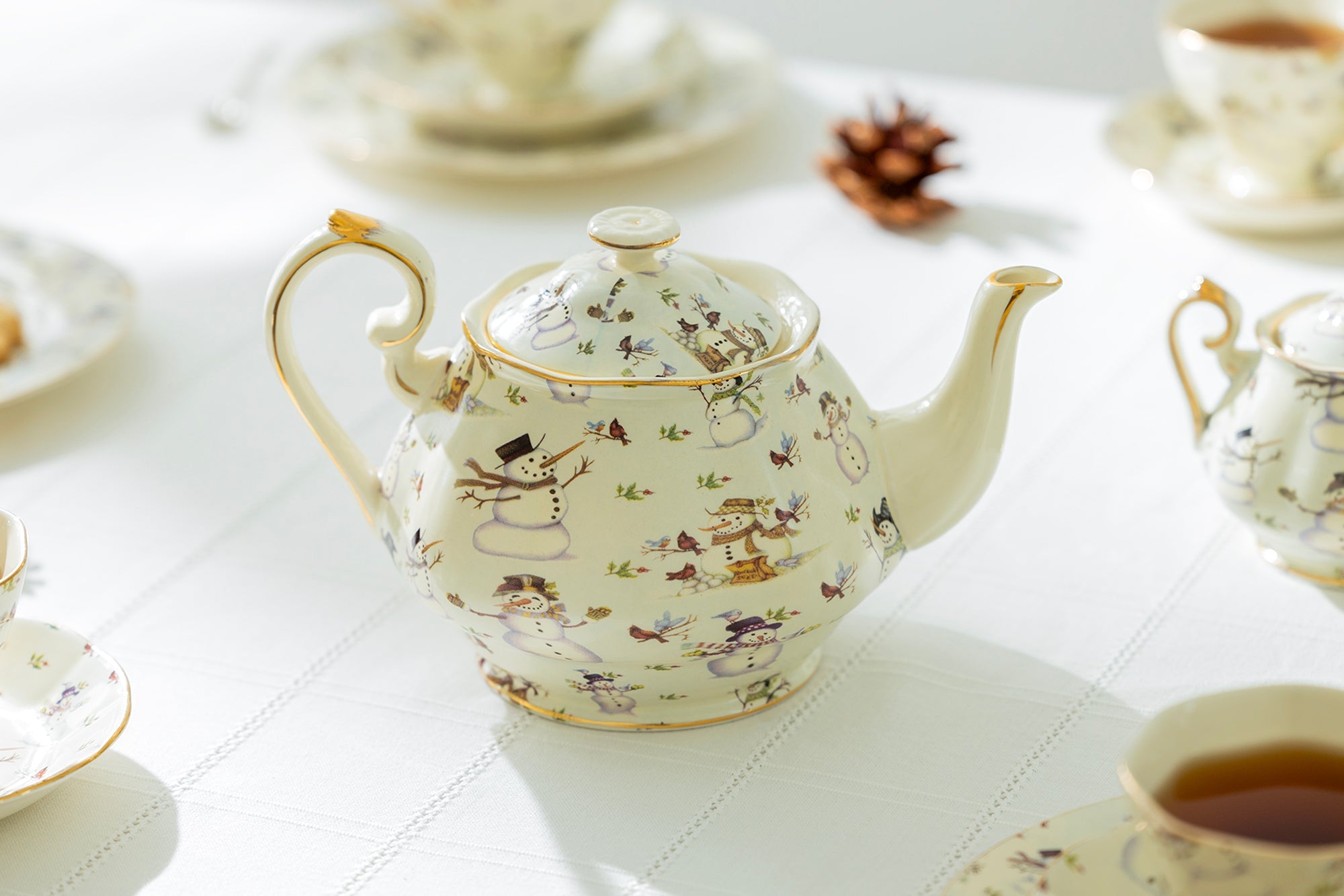 Holiday Snowmen Tea Set