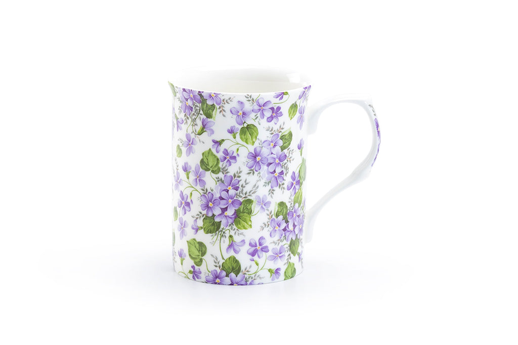 Violet Flower Bone China Mug
