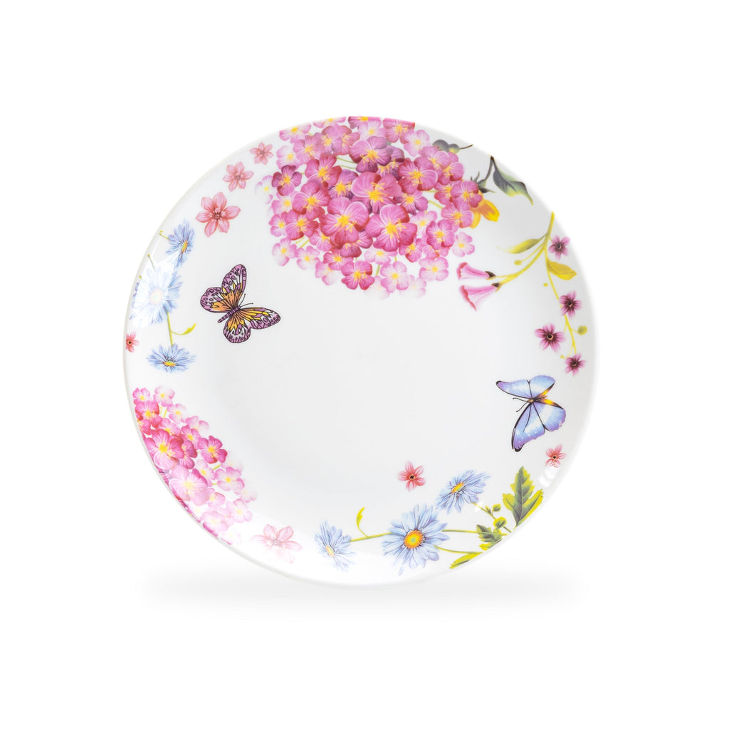 Hydrangea with Butterflies Fine Porcelain Dessert/Dinner Plate