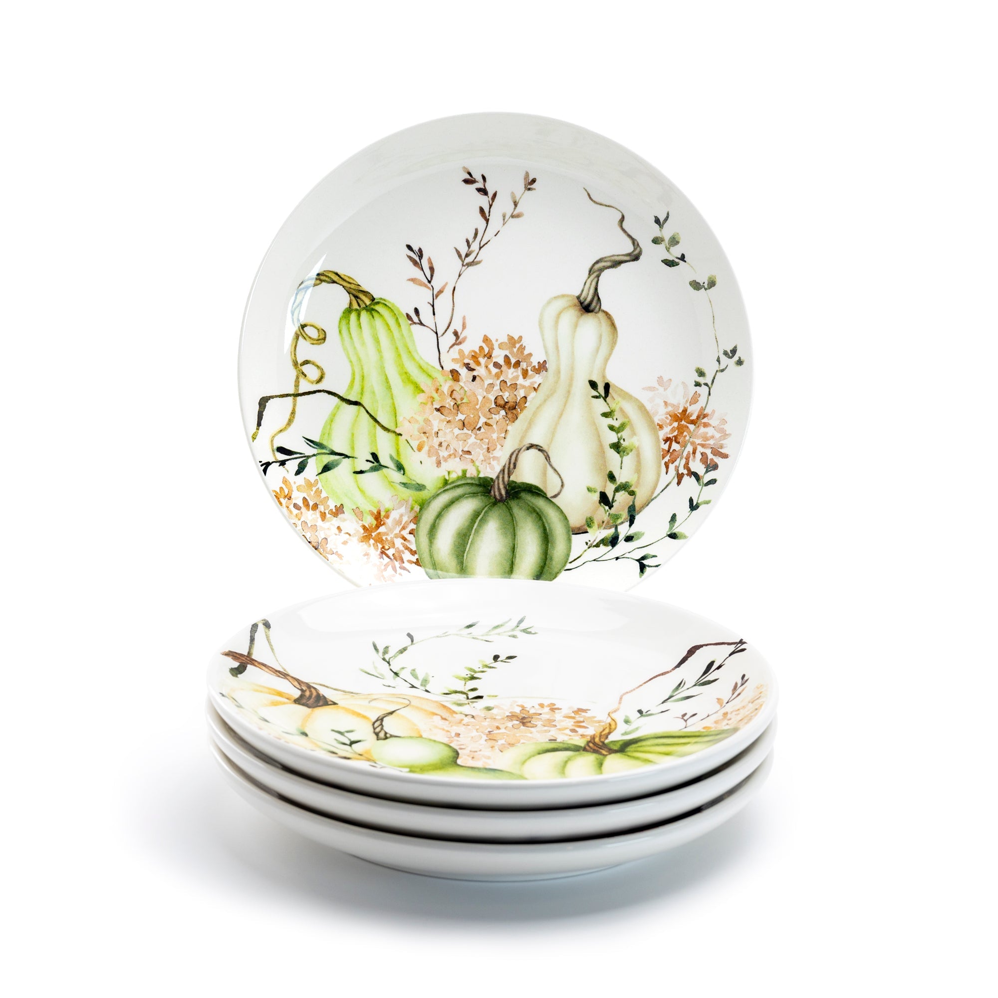 8.5" Fall Pumpkins Green Harvest Salad/Dessert Plate
