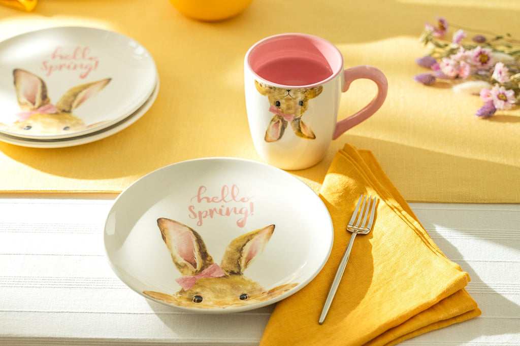 8.5" Hello Spring Happy Easter Bunny Salad/Dessert Plate