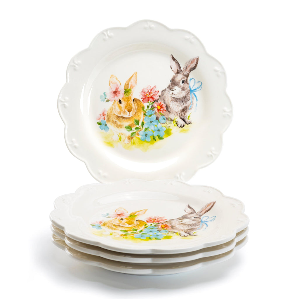 Flower Bunny Scallop Dessert/Dinner Plate