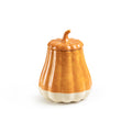 Orange Pumpkin Figural Reactive Glazed Jar with Silicone Seal Lid