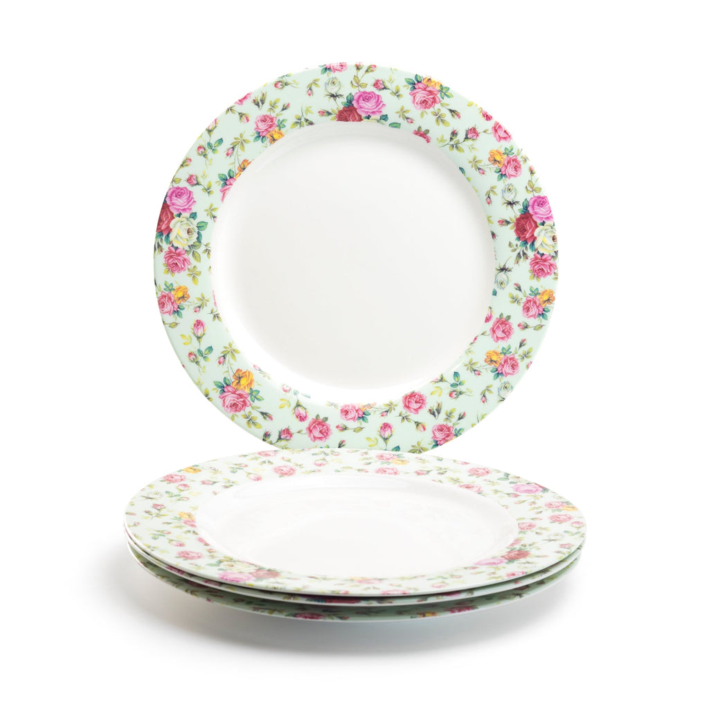 Blue Cottage Rose Chintz Fine Porcelain Dessert/Dinner Plate - New Edition