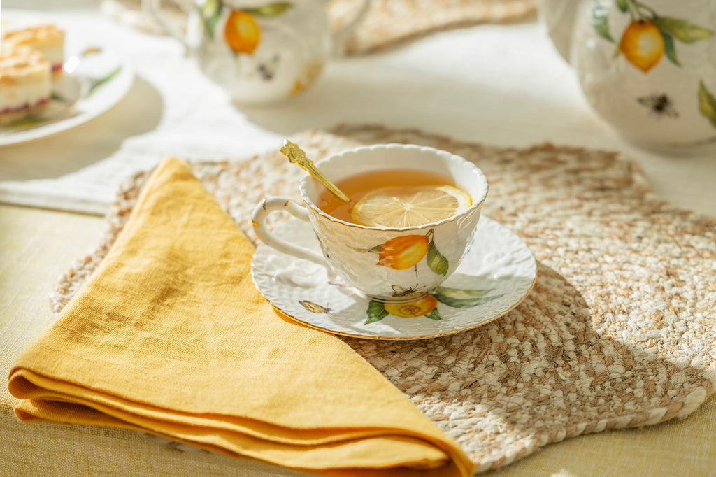 Lemon Bee Fine Porcelain Cup and Saucer - CLEARANCE