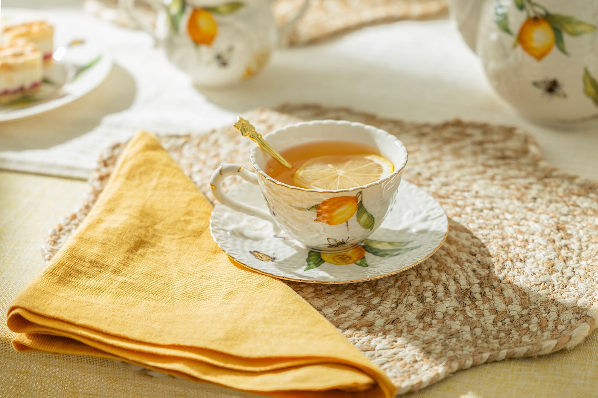 Lemon Bee Fine Porcelain Cup and Saucer - CLEARANCE