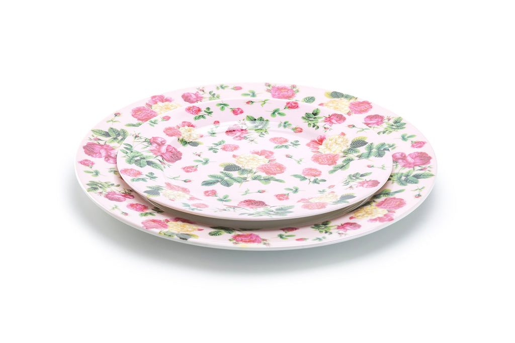 Pink Cottage Rose Chintz Fine Porcelain Dessert/Dinner Plate