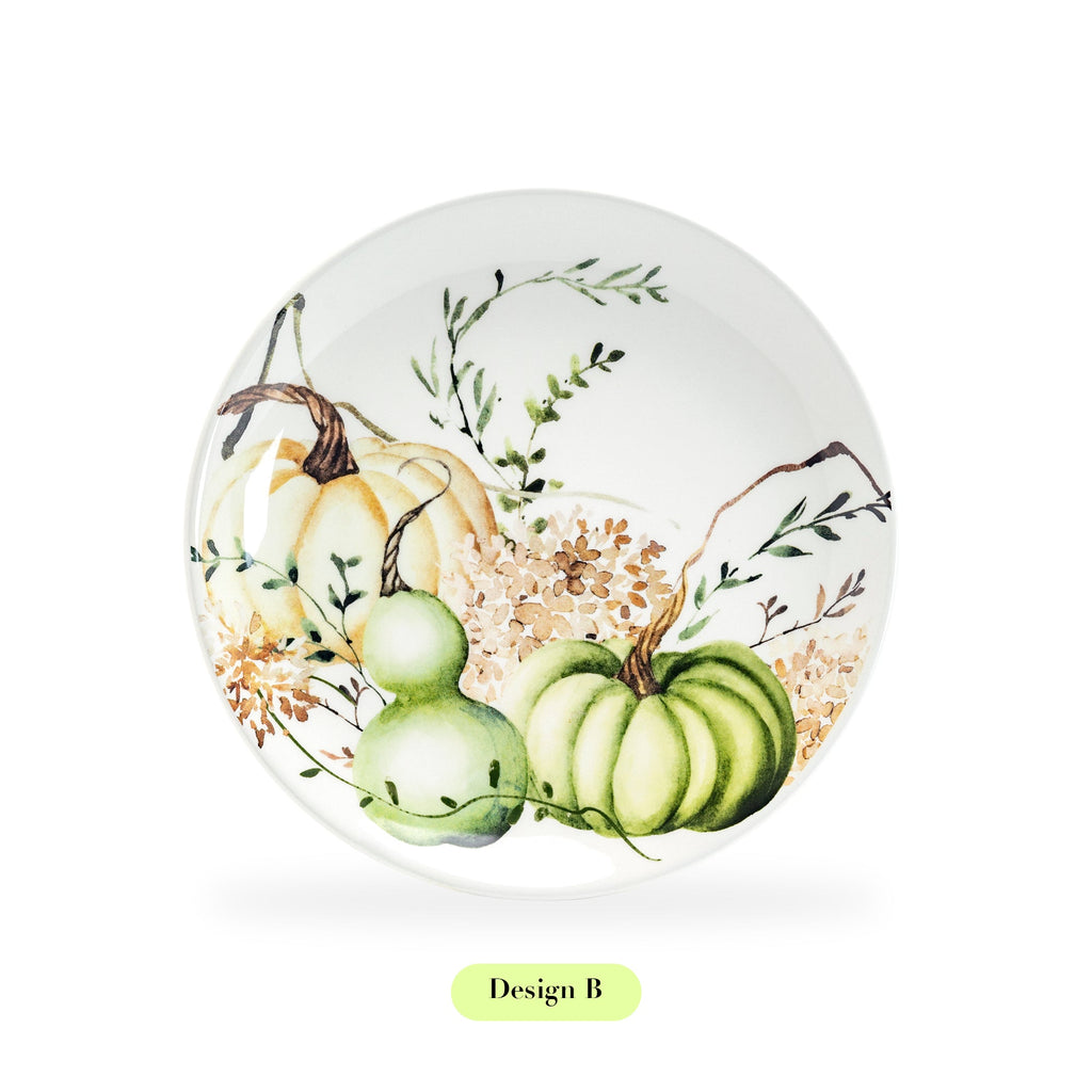 8.5" Fall Pumpkins Green Harvest Salad/Dessert Plate