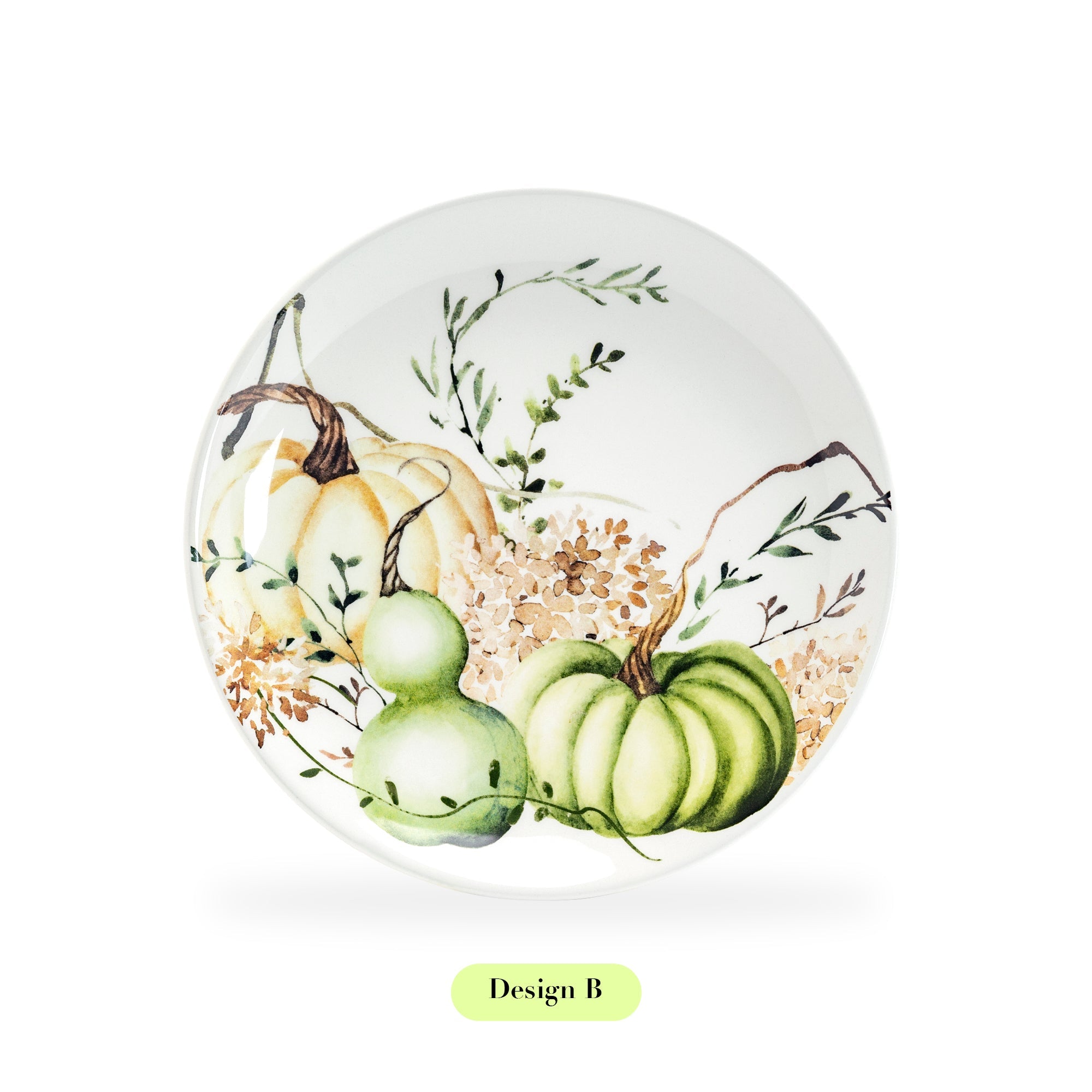 8.5" Fall Pumpkins Green Harvest Salad/Dessert Plate